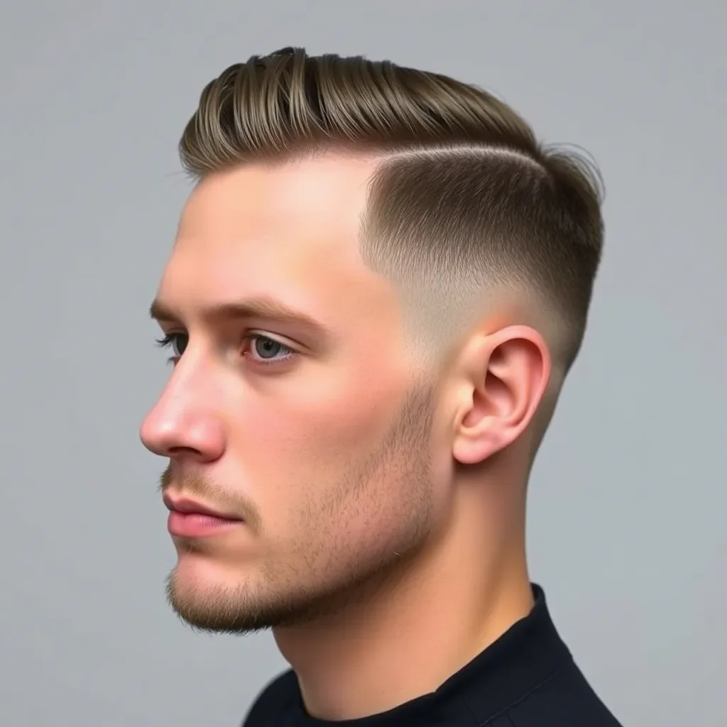 Dapper Side Part with Low Taper Fade
