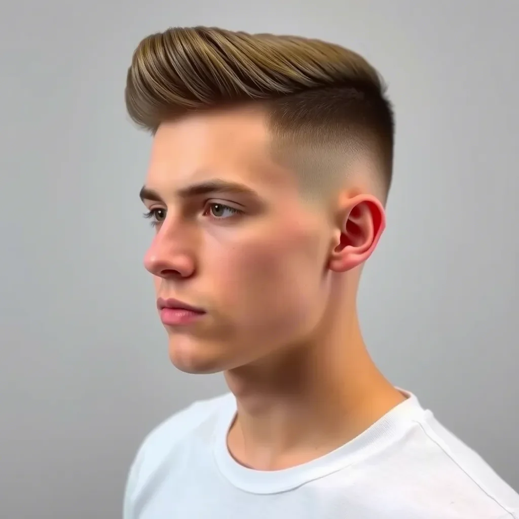 High-Volume Quiff with a Low Taper
