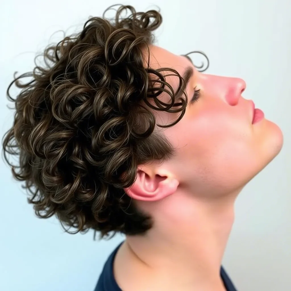 Messy Curly Low Taper Fade