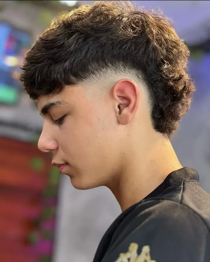 Modern Mullet with a Sharp Mid Fade