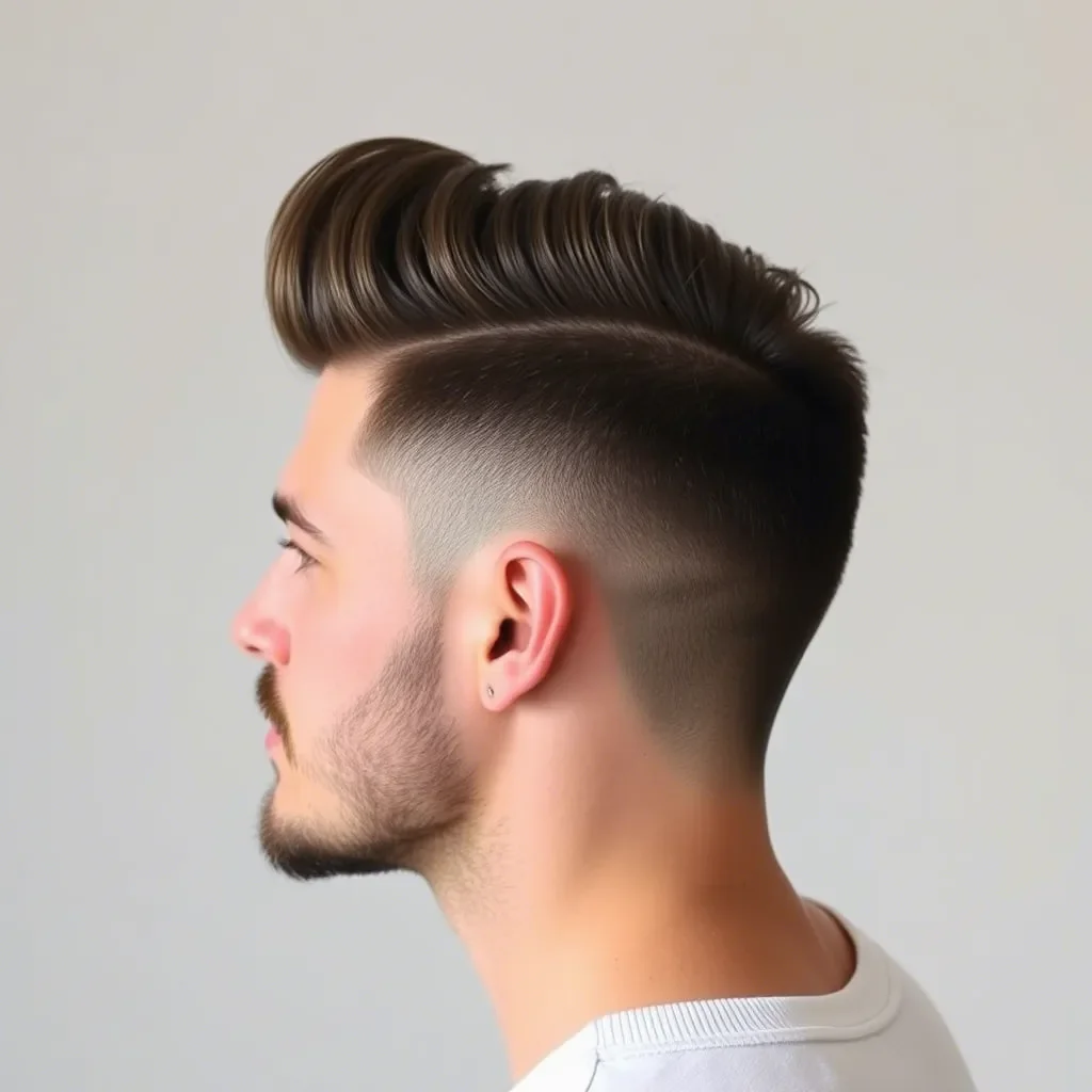 Pompadour-Inspired Low Taper Fade