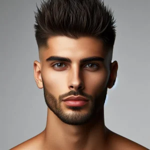 Spiky Top with Mid Taper Fade