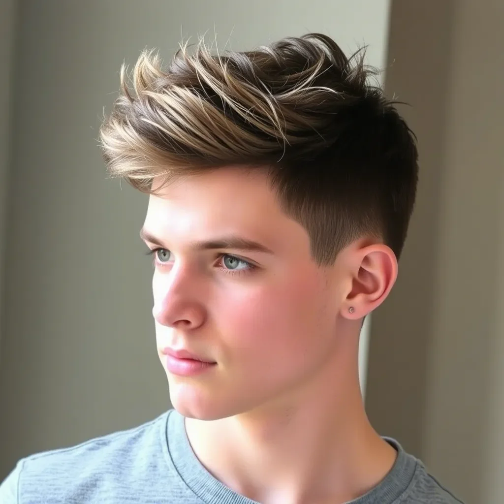 Textured Low Taper Fade with a Messy Top

