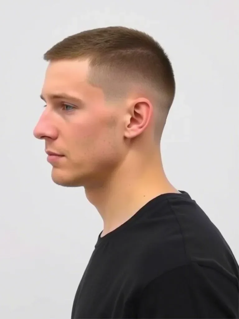 Buzz Cut with Low Taper Fade