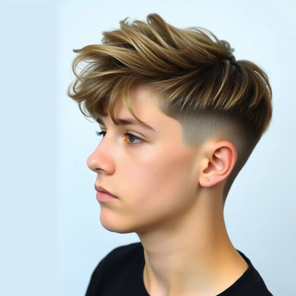 Fluffy Fringe with Low Taper Fade