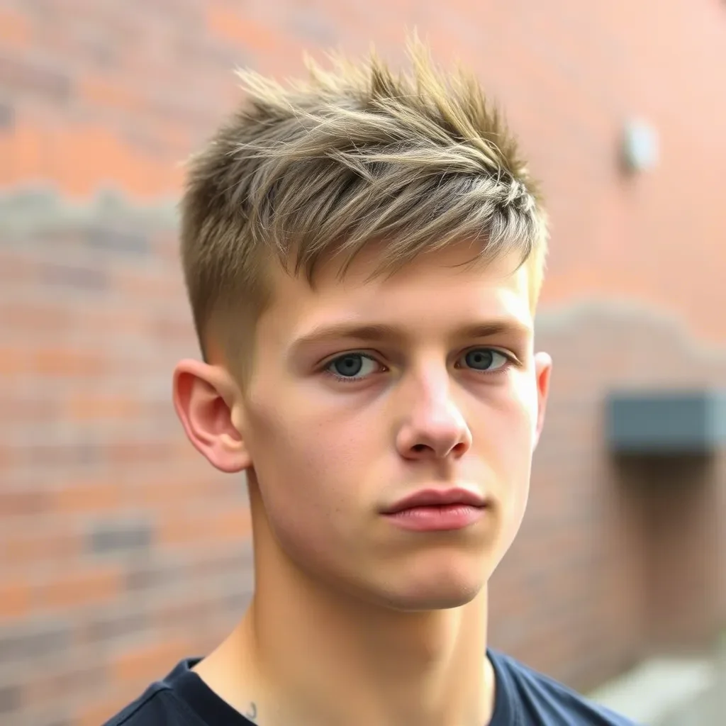 Textured Short Spiky Hair with Mid Skin Fade