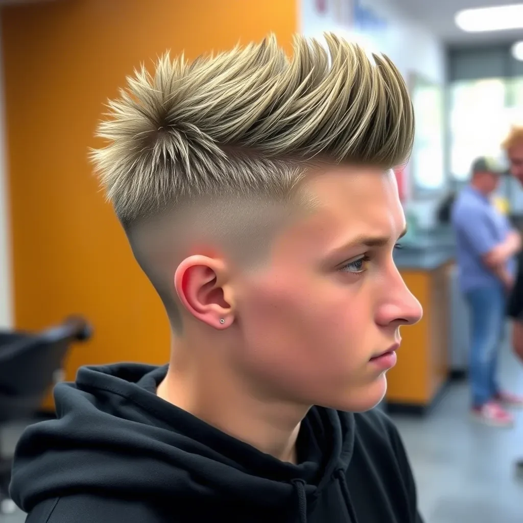Textured Spiky Hair with Classy Low Taper Fade