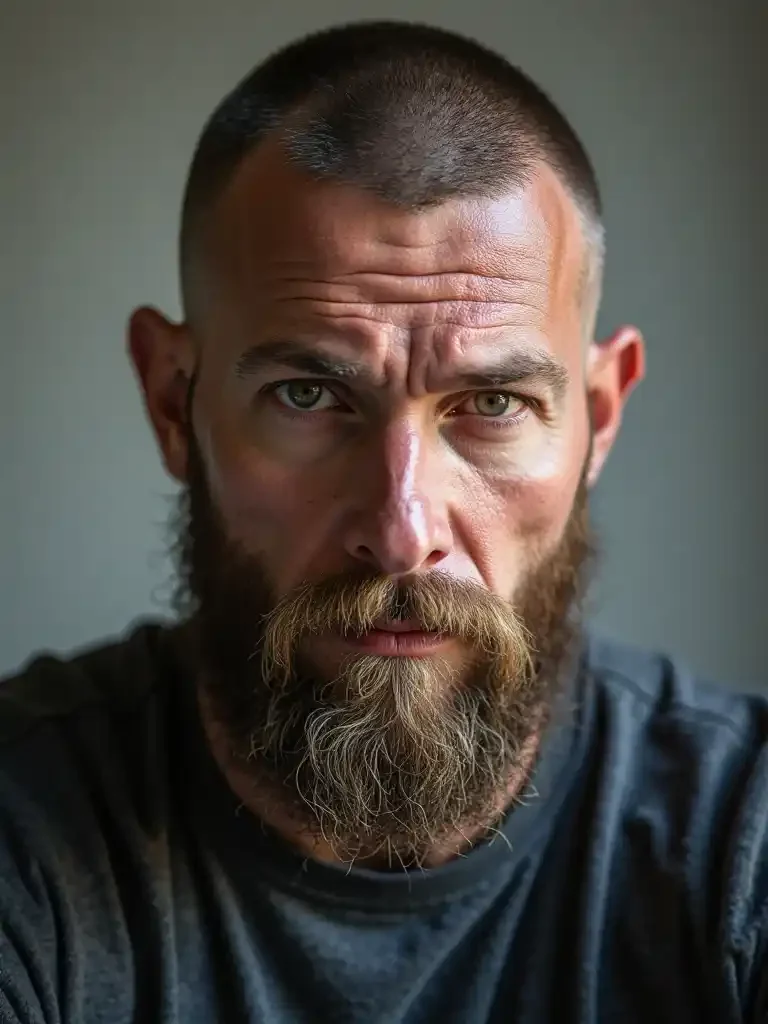 Thick Buzz Cut with Beard