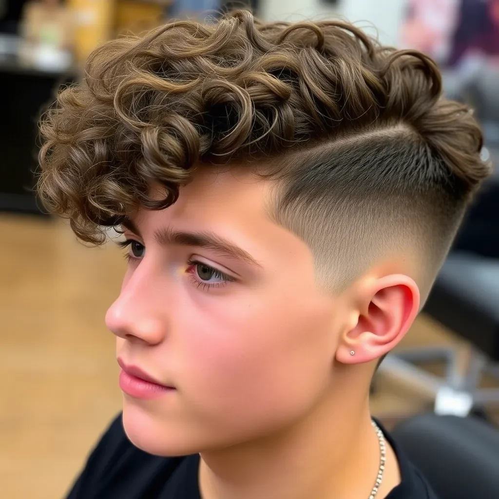 Thick Curls with Low Fade