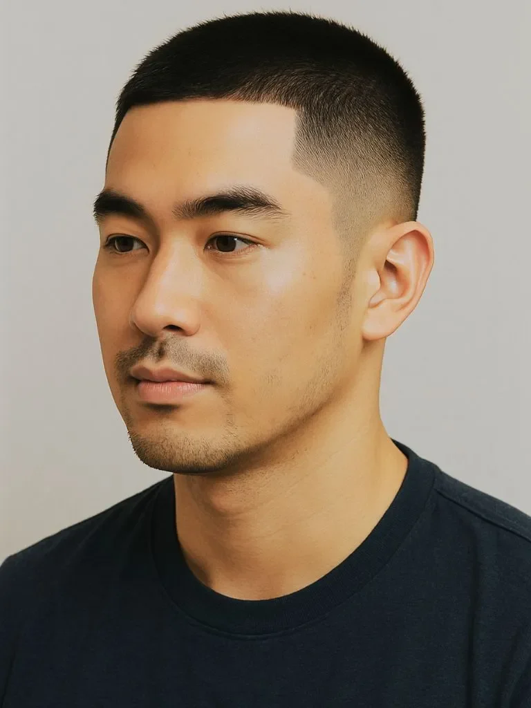 Buzz Cut with Mid Fade