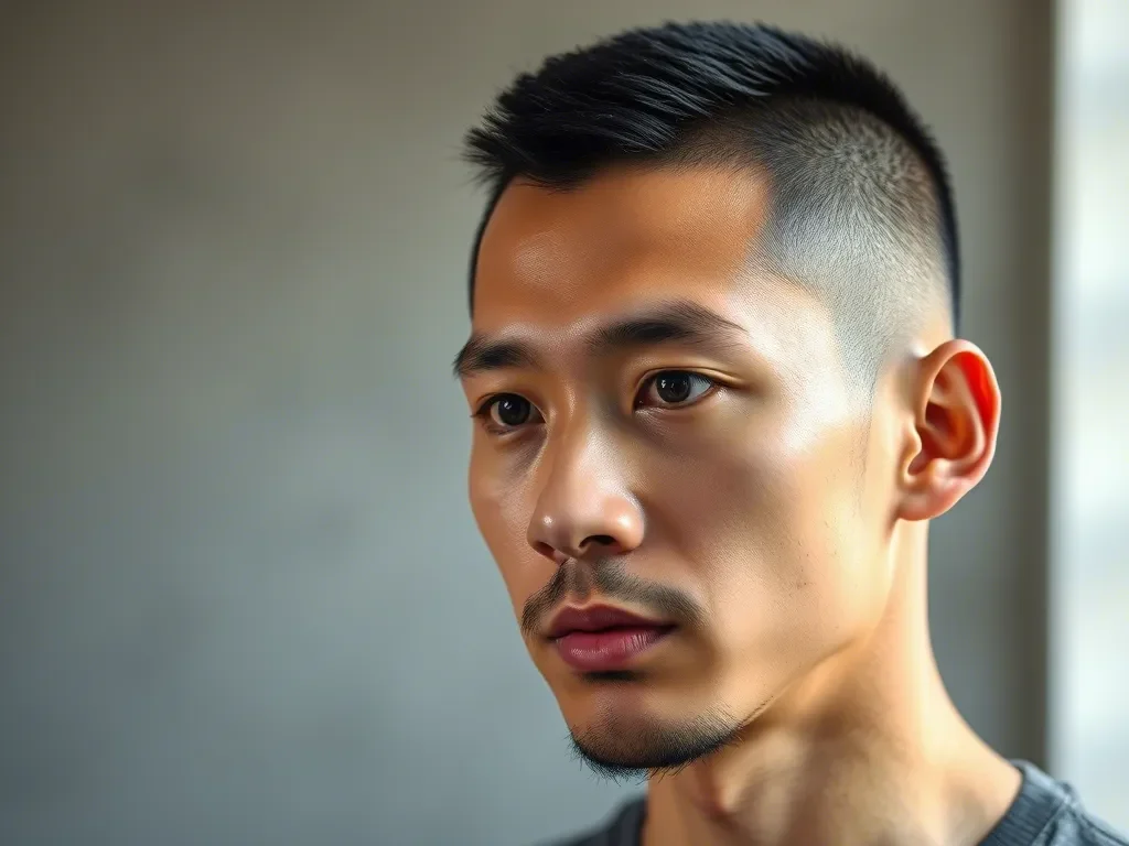 buzz cut for asian man