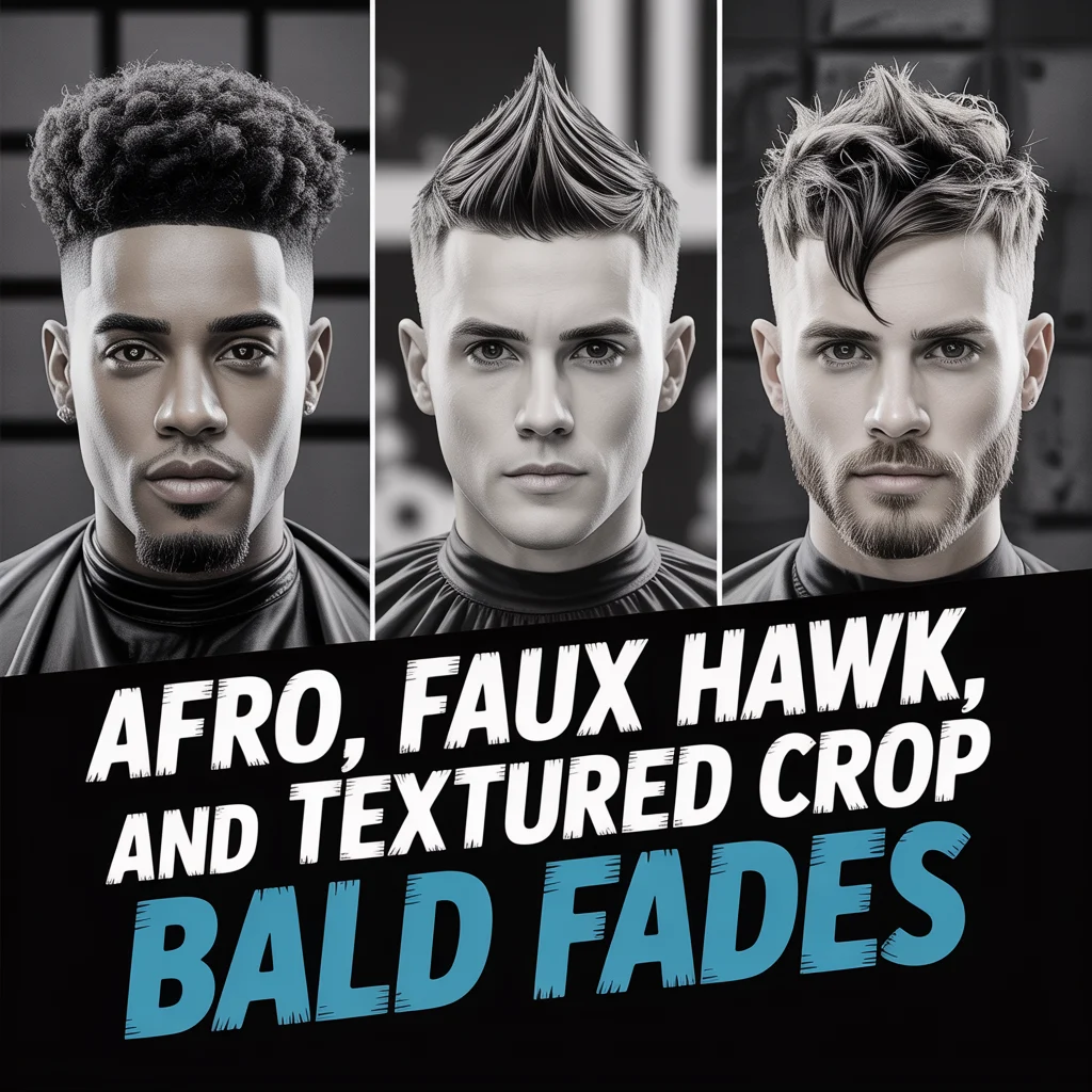 Afro, Faux Hawk, and Textured Crop Bald Fades