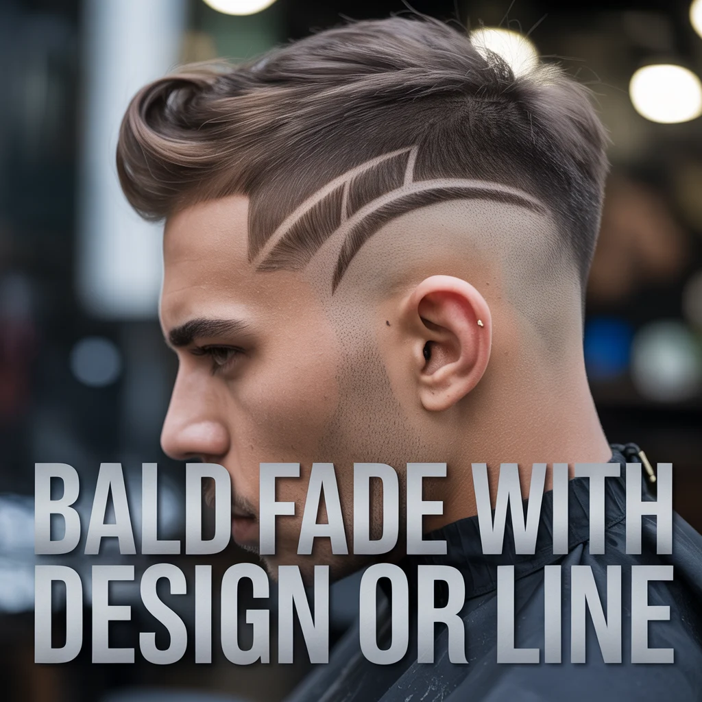 Bald Fade with Design or Line