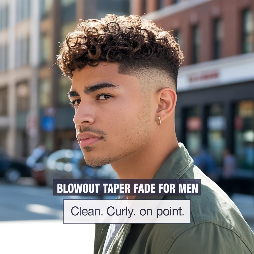 Blowout taper fade for men
