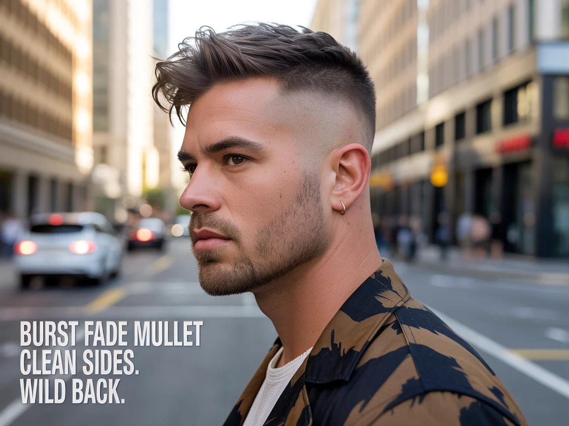 Burst Fade Mullet