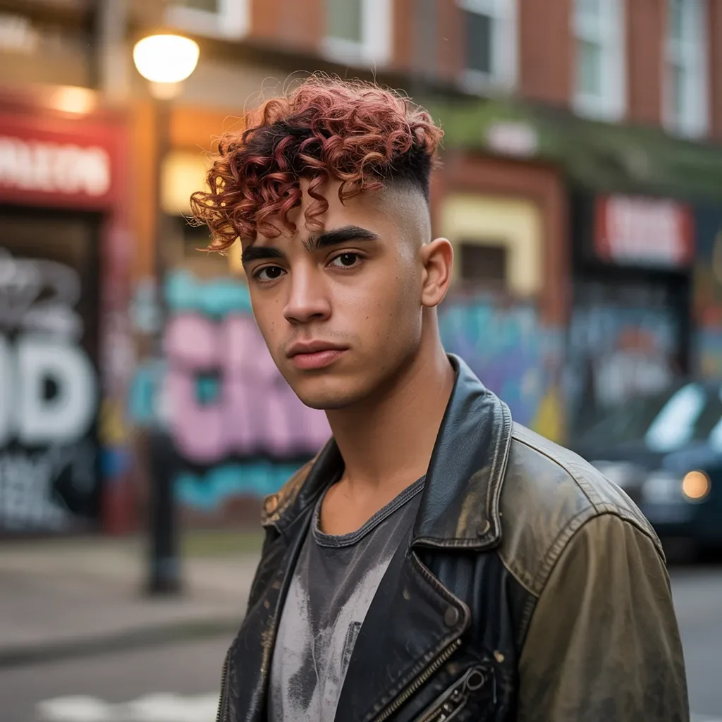Burst Fade with Curly Hair