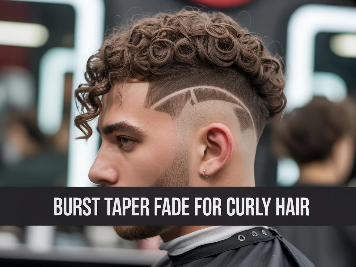 Burst Taper Fade for Curly Hair