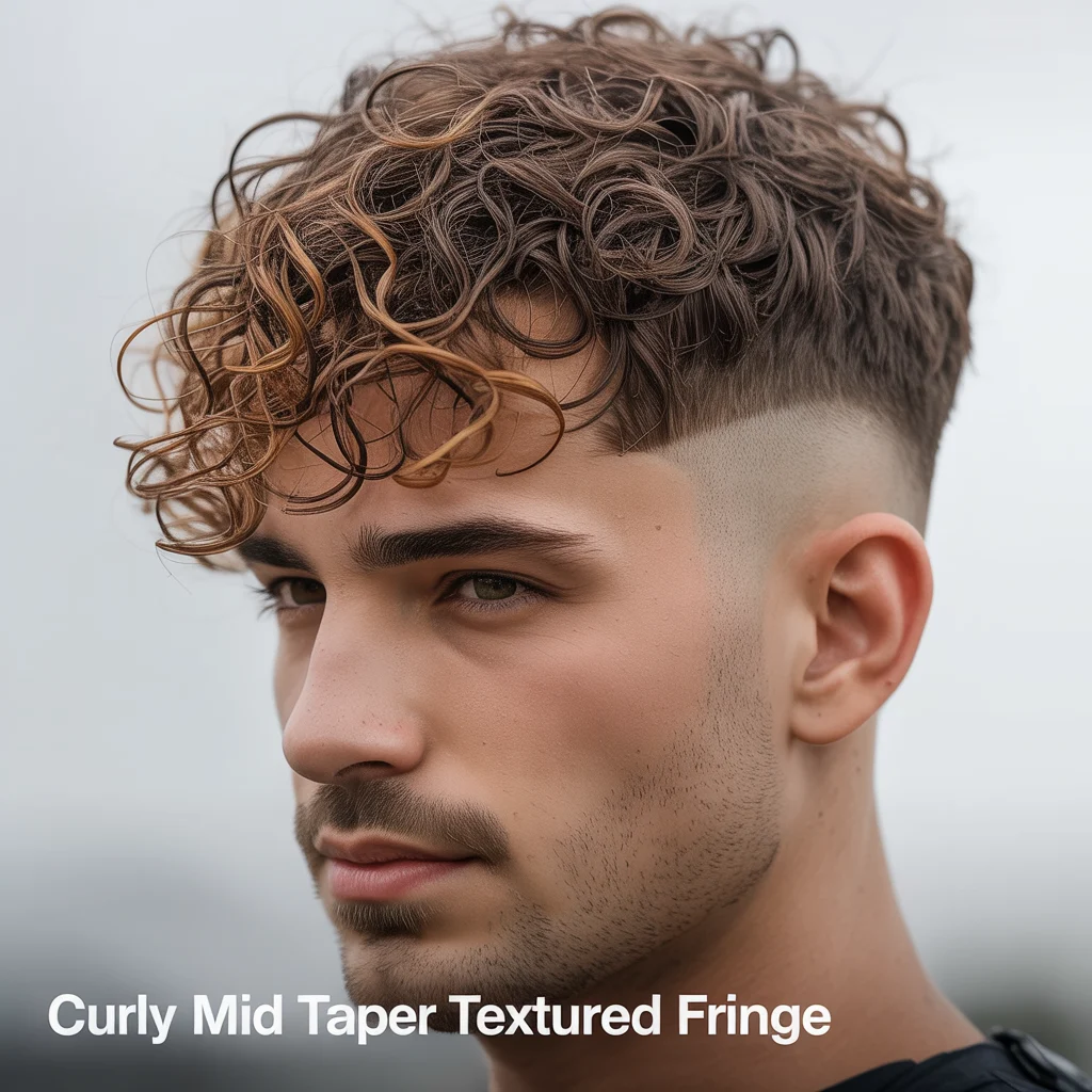 Curly Mid Taper Textured Fringe