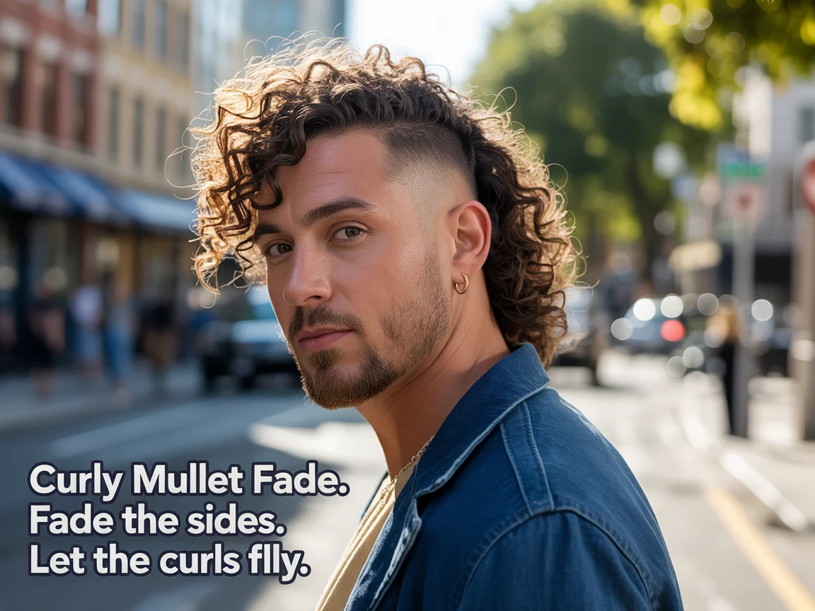 Curly Mullet Fade