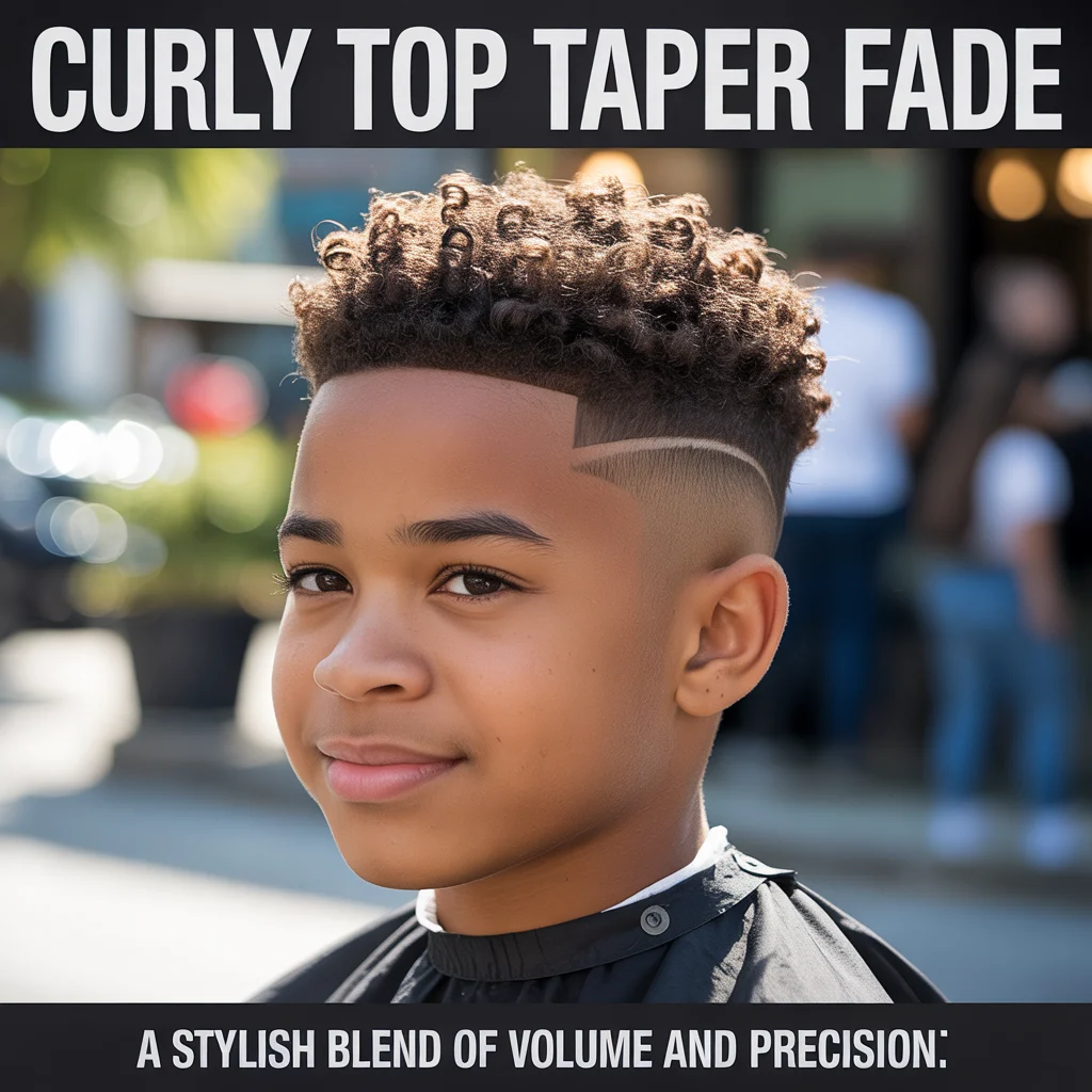 Curly Top Taper Fade