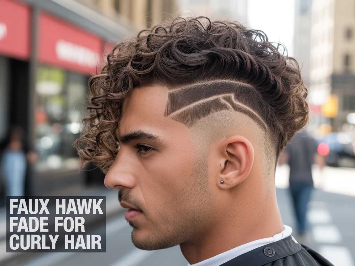 Faux Hawk Fade for Curly Hair