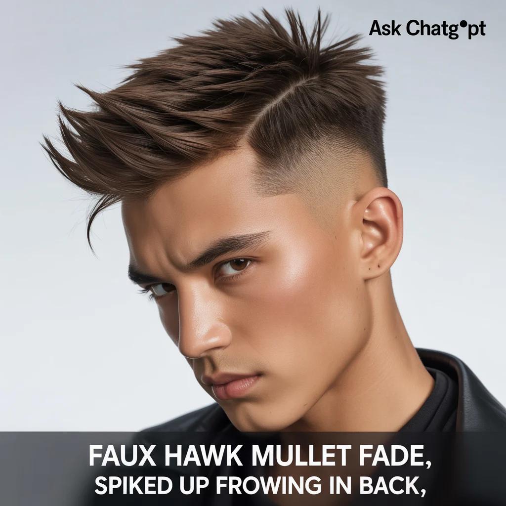 Faux Hawk Mullet Fade