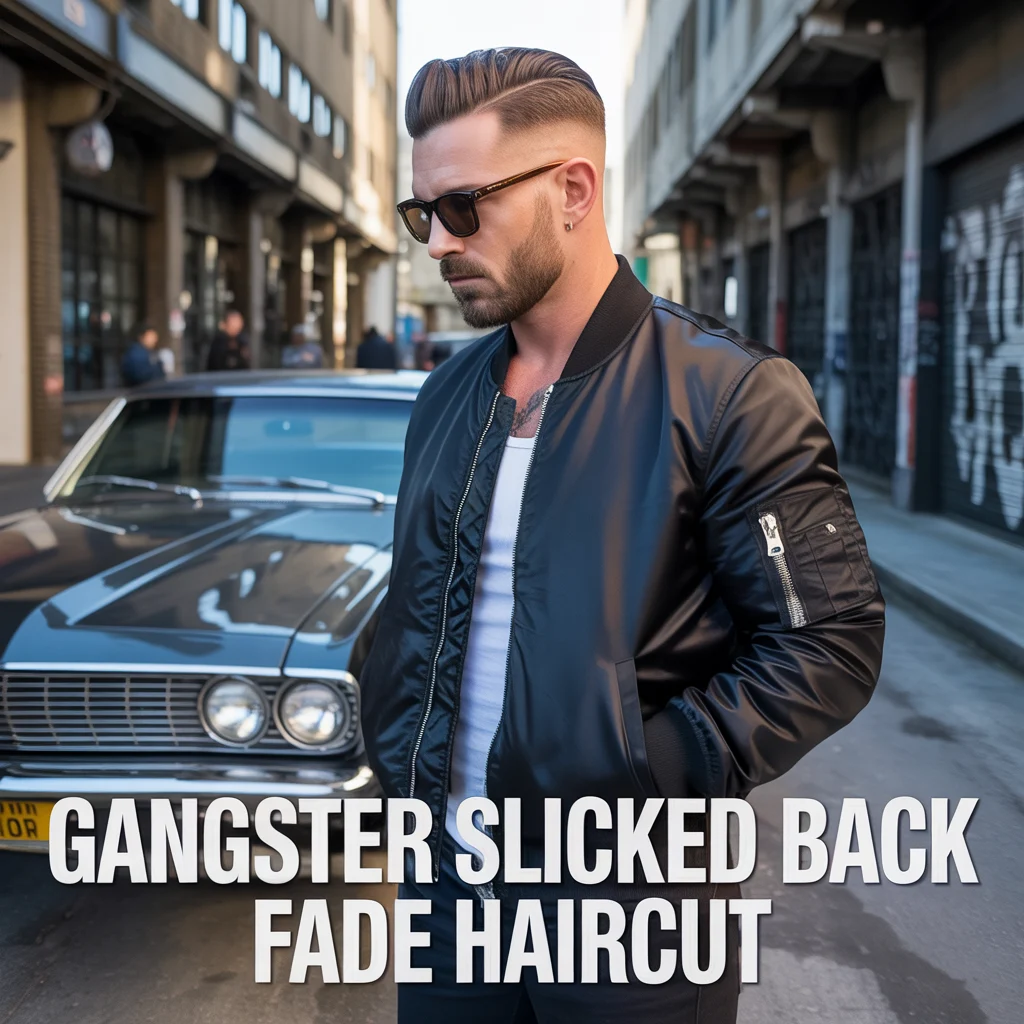 Gangster Slicked Back Fade Haircut