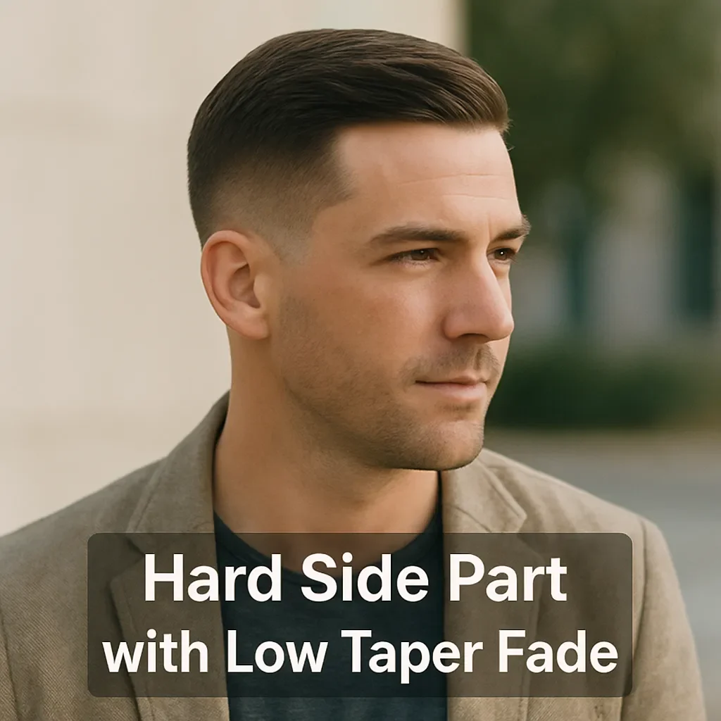 Hard Side Part with Low Taper Fade