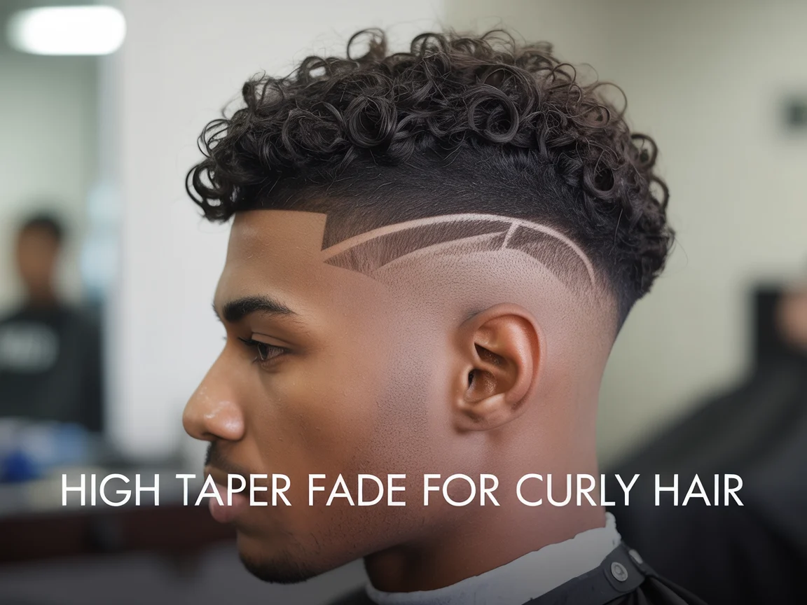 High Taper Fade for Curly Hair