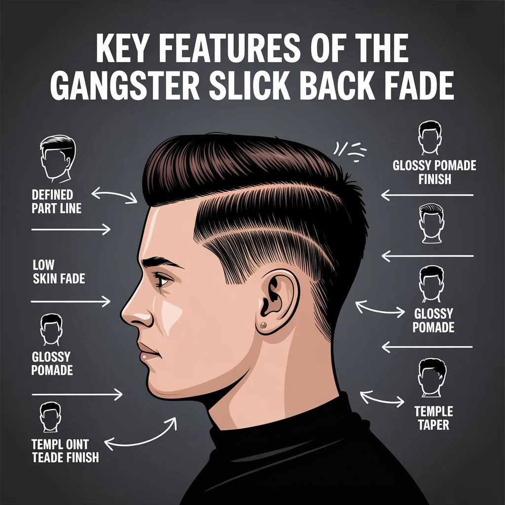 Key Features of the Gangster Slick Back Fade
