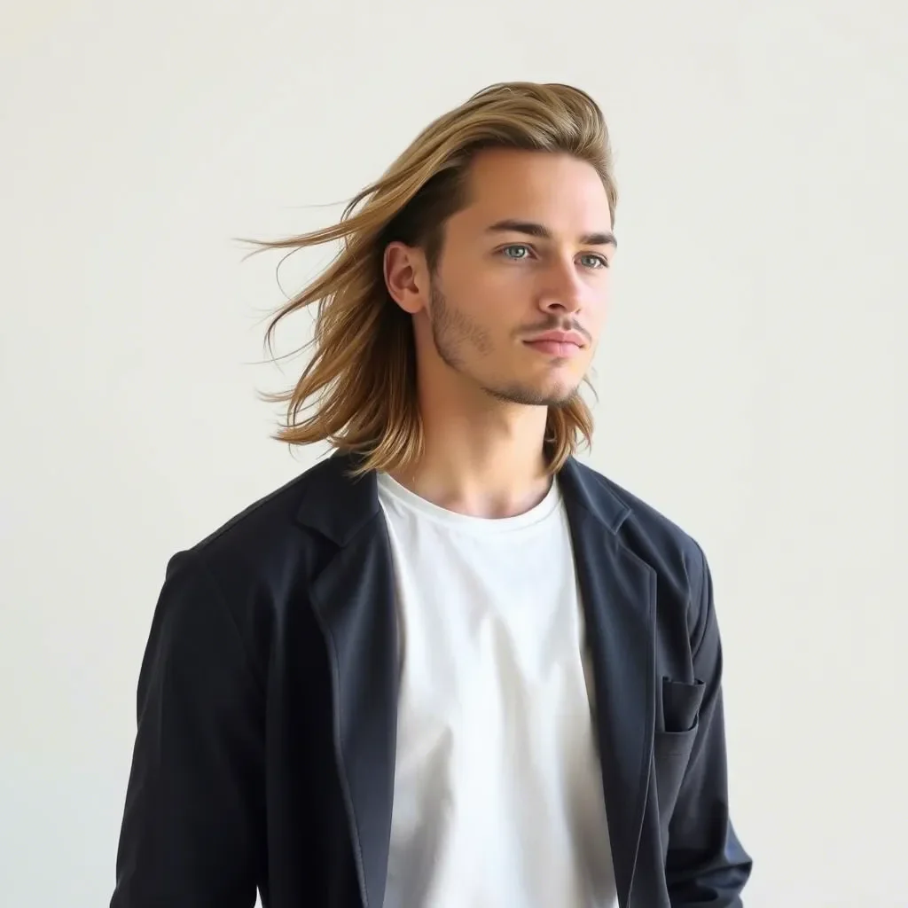 Long Hair with Low Taper Fade Undercut