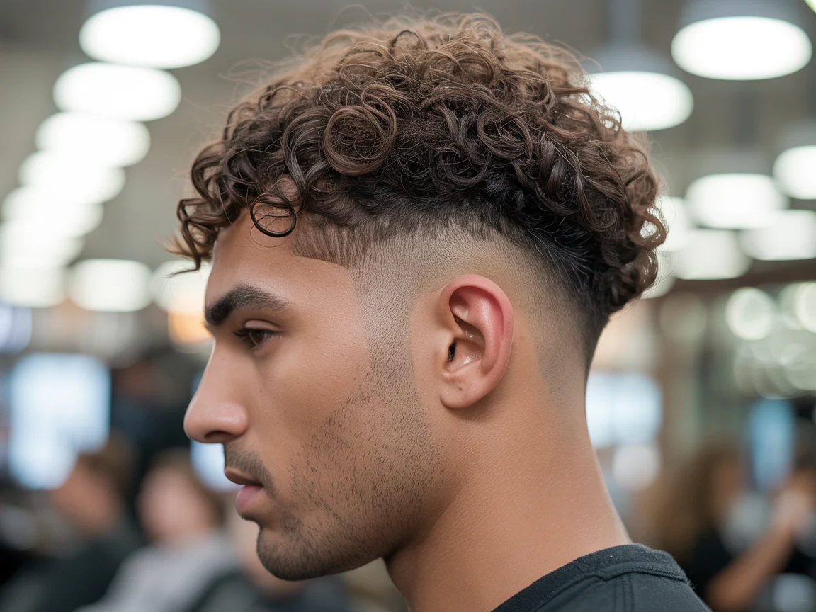 Low Drop Fade with Wavy Hair