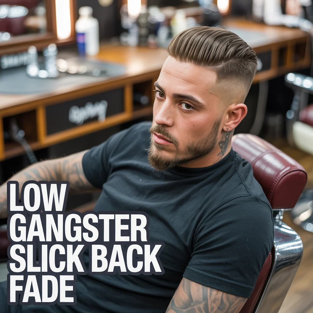 Low Gangster Slick Back Fade