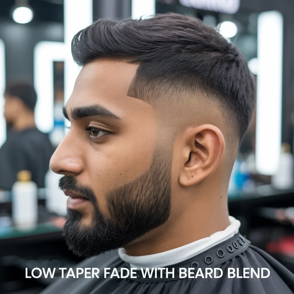Low Taper Fade with Beard Blend