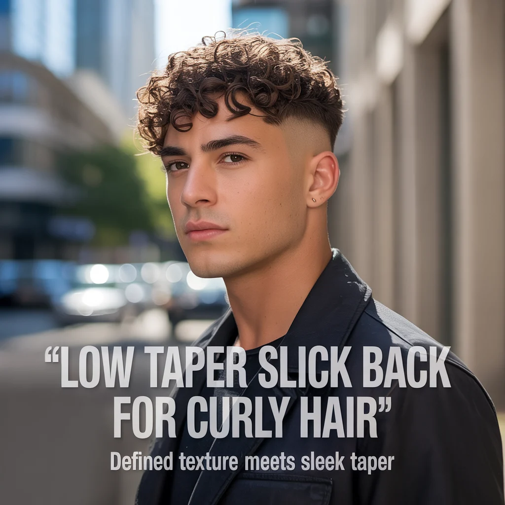 Low Taper Slick Back for Curly Hair