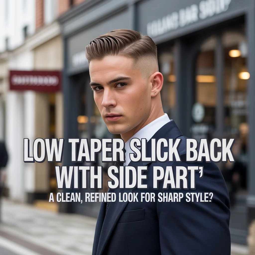 Low Taper Slick Back with Side Part