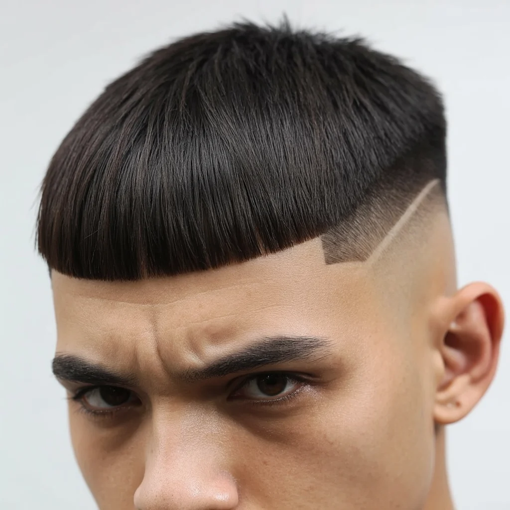Messy Textured Fringe with Skin Fade