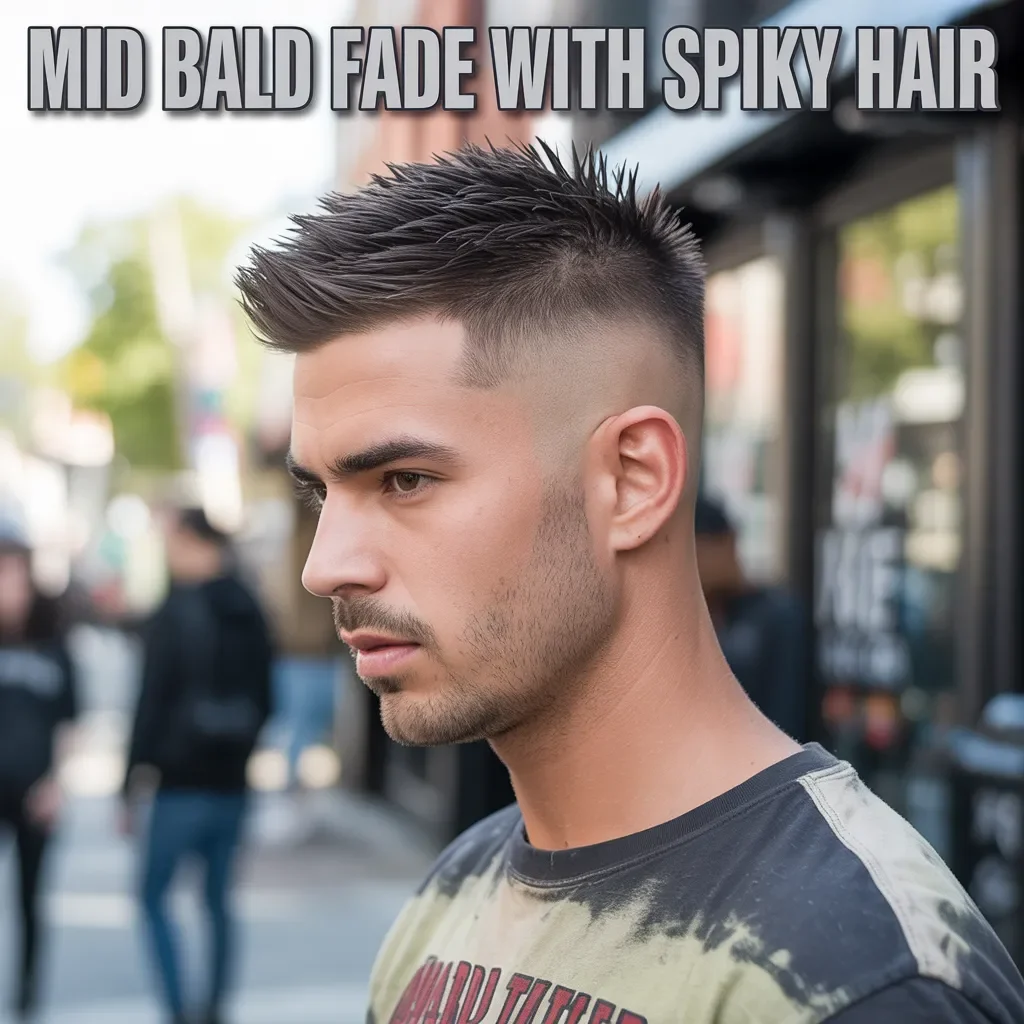 Mid Bald Fade With Spiky Hair