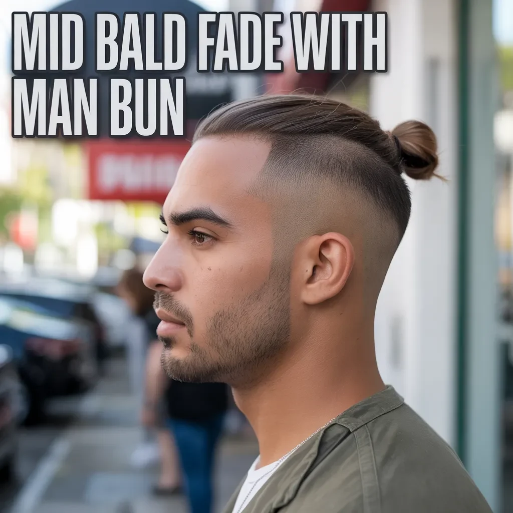 Mid Bald Fade With Tapered Neckline