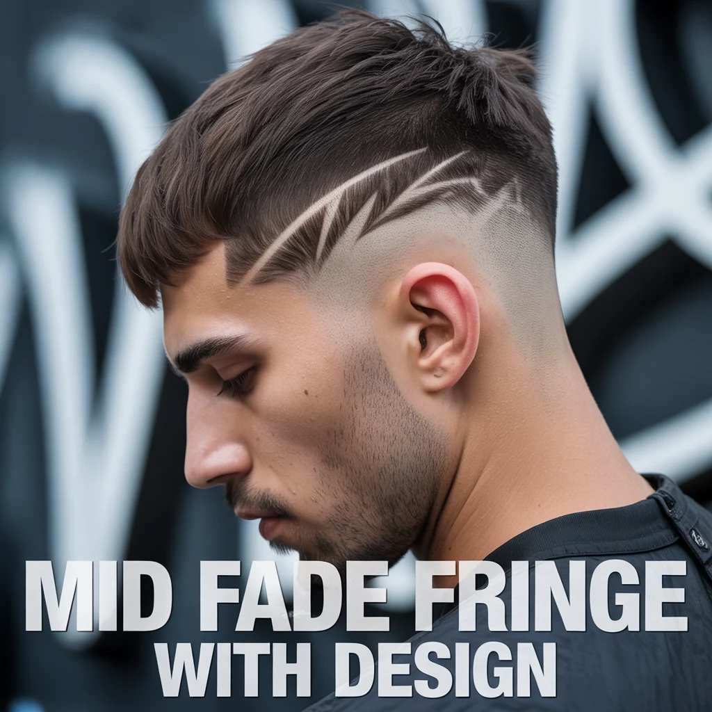 Mid Fade Fringe with Design