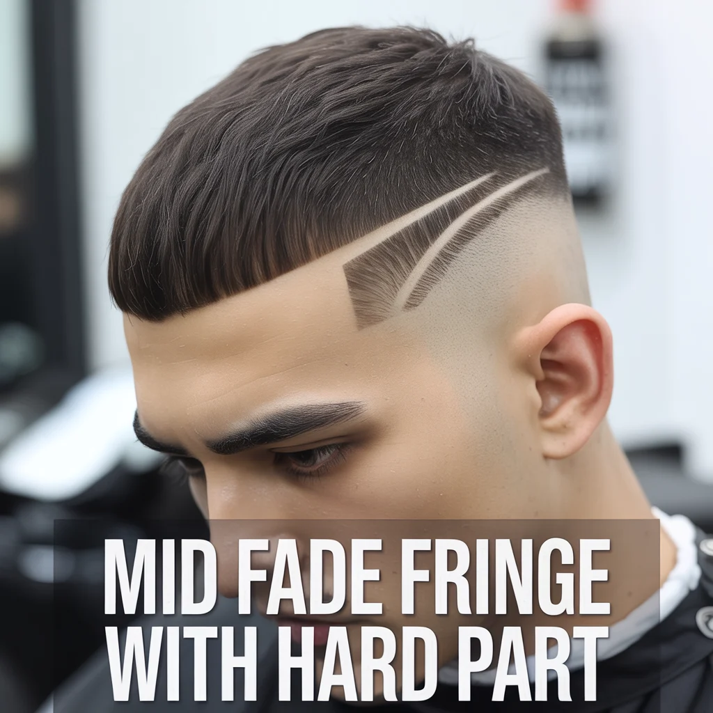 Mid Fade Fringe with Hard Part