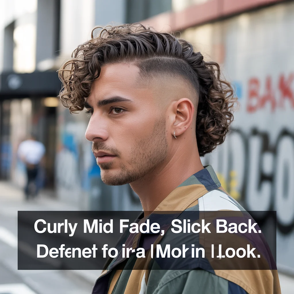 Mid Fade Slick Back with Side Part