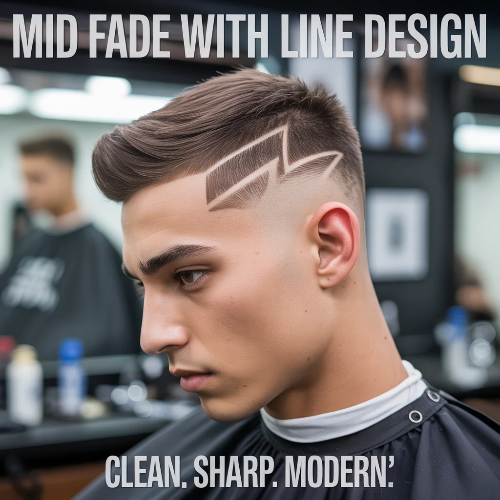 Mid Fade With Double Line Design