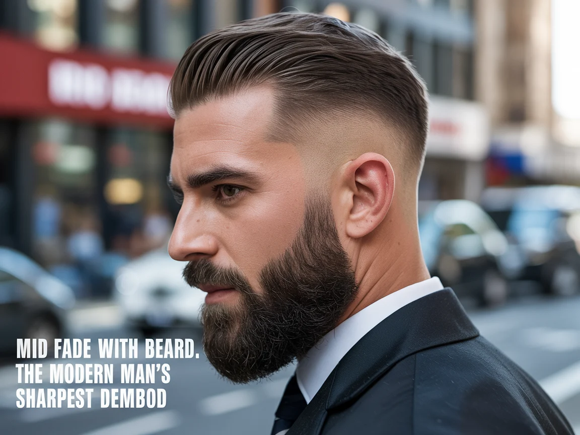 Mid Fade with Beard The Modern Man’s Guide to a Sharp Look