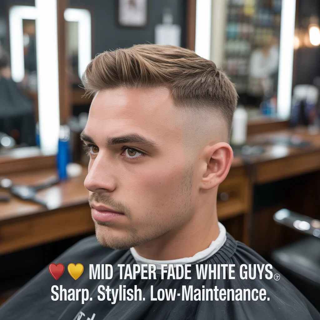 Mid Taper Fade for White Guys