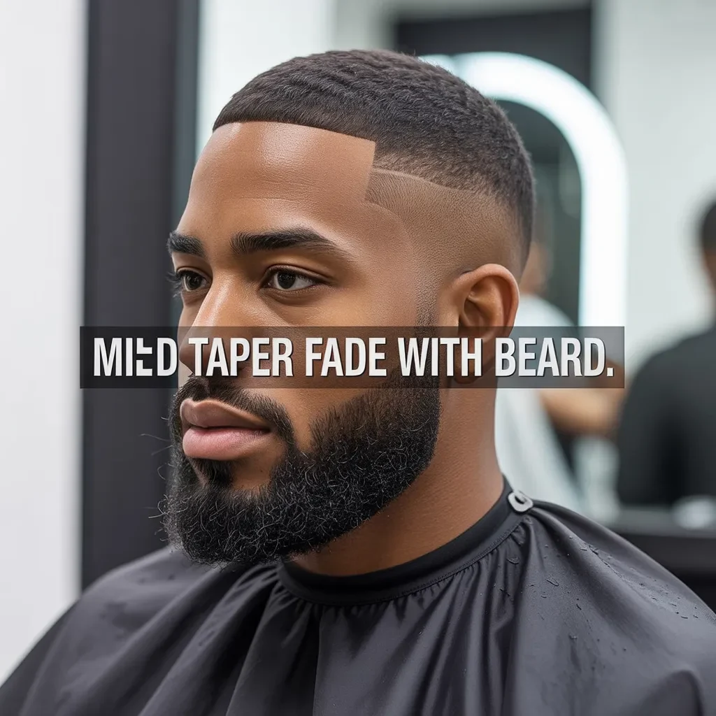 Mid Taper Fade with Beard