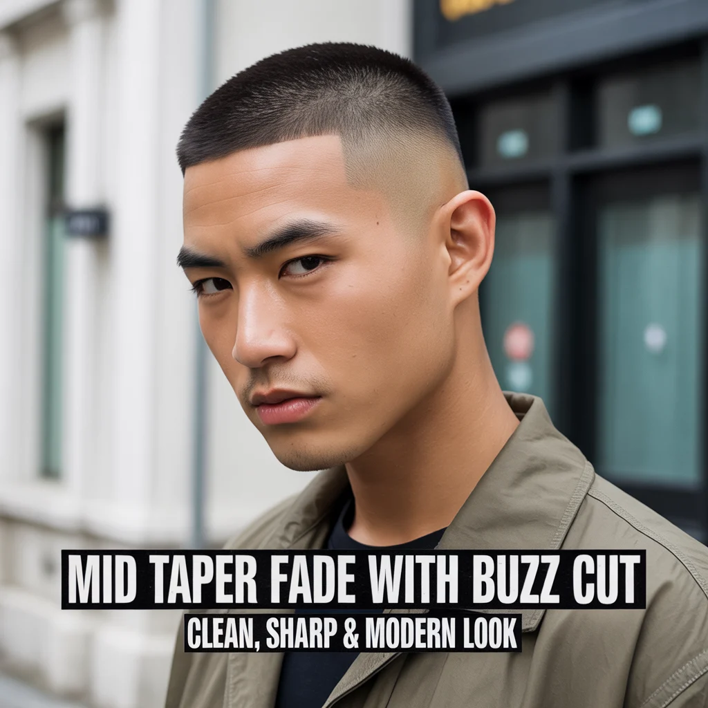 Mid Taper Fade with Buzz Cut