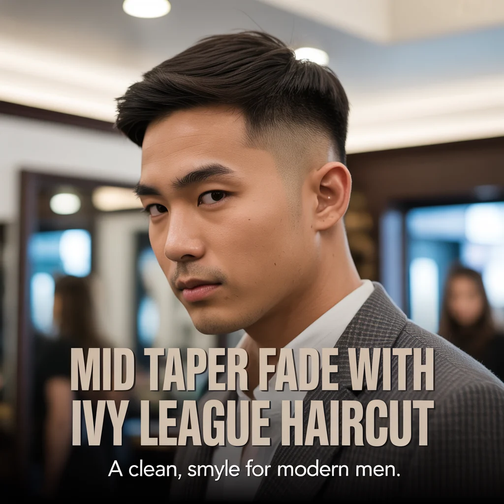 Mid Taper Fade with Ivy League Haircut