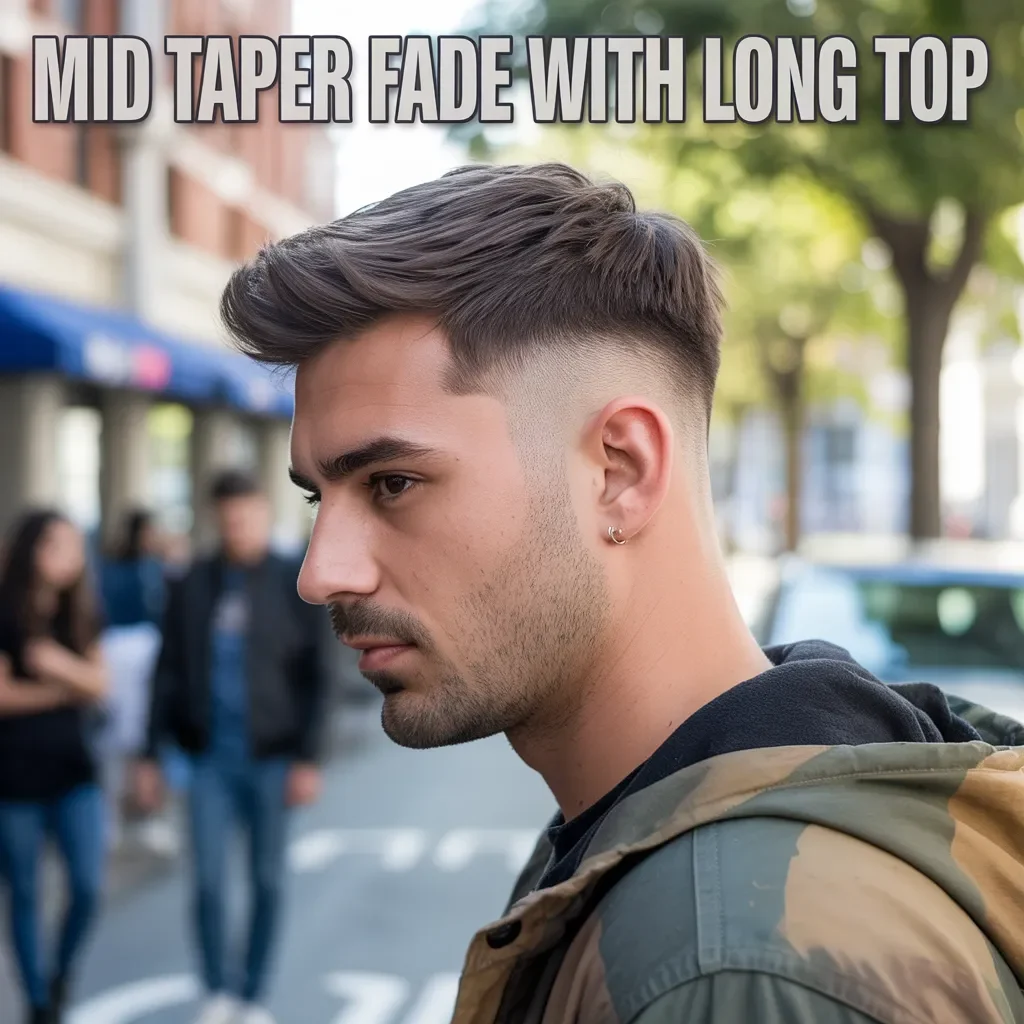 Mid Taper Fade with Long Top