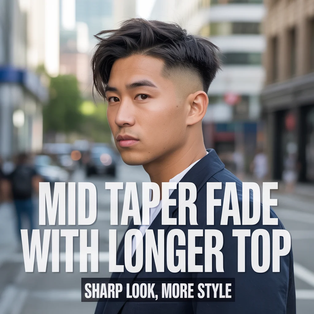 Mid Taper Fade with Longer Top